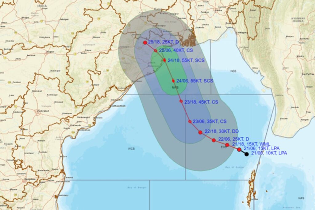 Cyclone Tracker: Cyclonic Storm Set to Hit Odisha and Bengal, High Alert Issued, Impact on Jharkhand